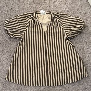 Striped Puff Sleeve Blouse